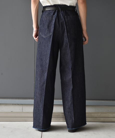 saby TUCK-BAGGY TYPE 2 - Stripe Denim One Wash -