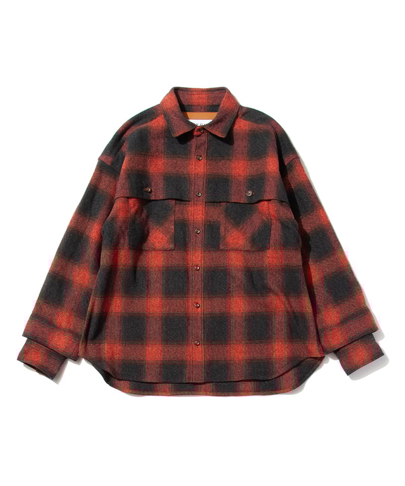 トップス rayon twill ombre check shirt akio Rayon Twill Ombre Shirt Blue - 랜덤워크