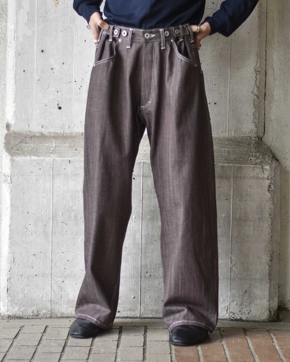 Willow Pants P-040 brown denim | 45do｜refomed・G