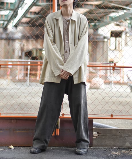 O project  DOUBLE KNEE TROUSERS/COTTON LINEN AGED DENIM