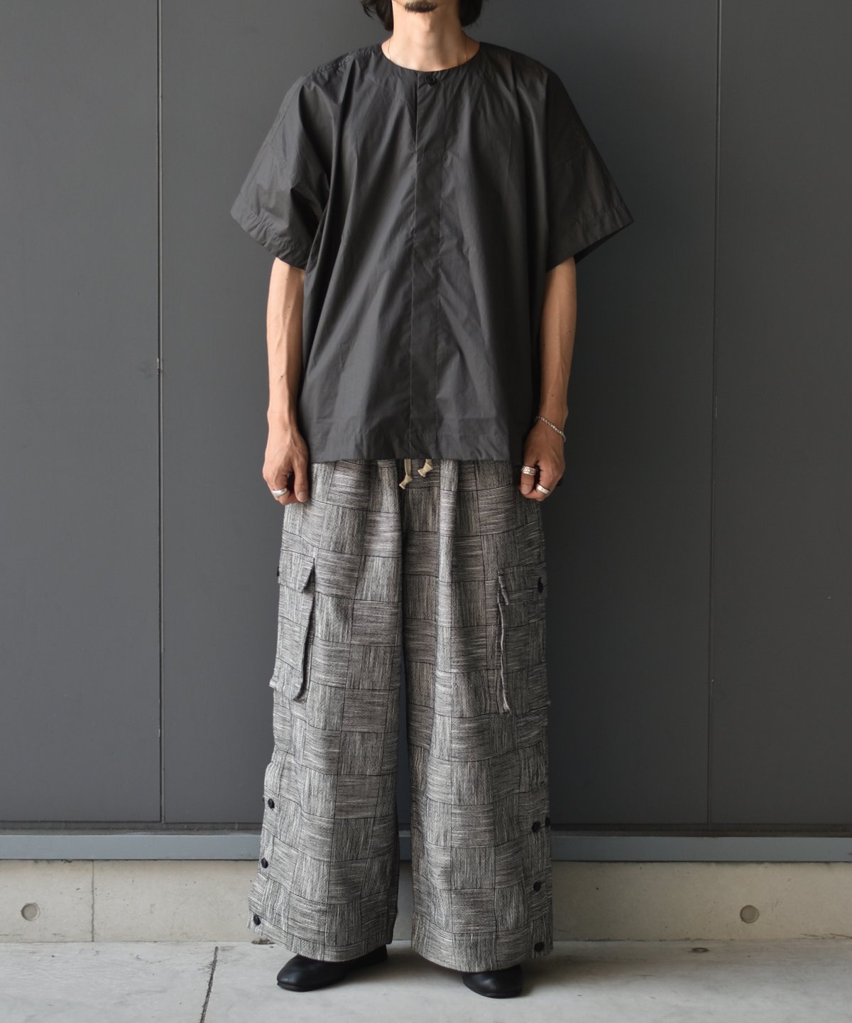 LAST1】O project EASY CARGO PANTS / BLOCK STRIP