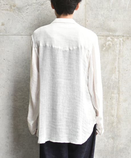 saby LAPEL SHIRTS - Bishu Japan Rayon Linen leno weave FAB -
