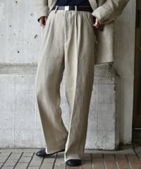 TUITACI HEAVY LINEN 2TUCK TROUSER