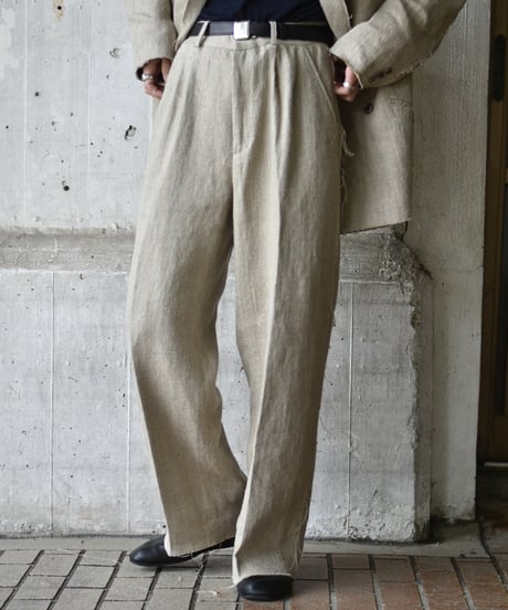 TUITACI HEAVY LINEN 2TUCK TROUSER