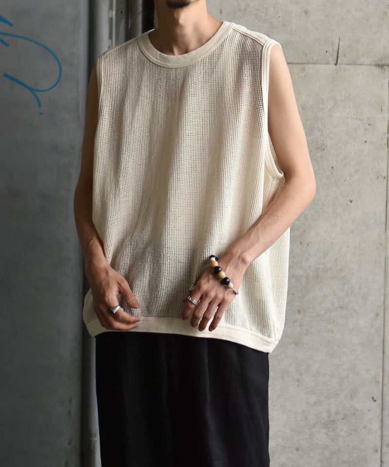 O project SLEEVELESS TEE / COTTON MESH | 45do｜