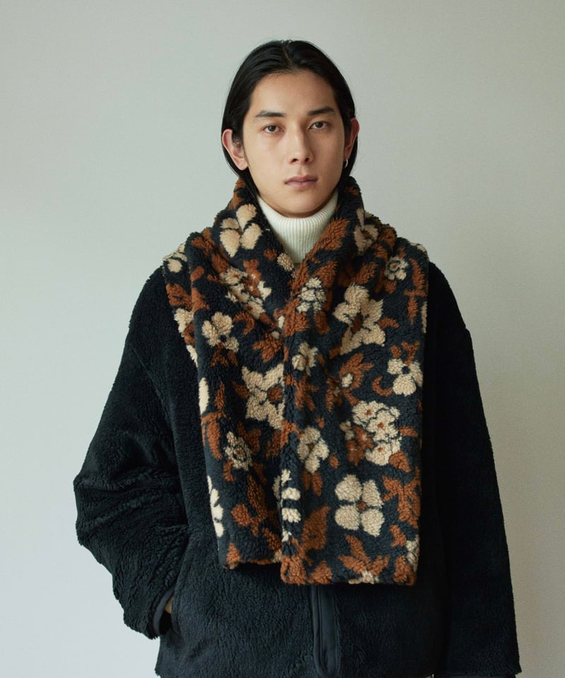 【専用】superNova. フラワーカモジャガードボア　Mサイズ superNova. Flower camo jacquard boa muffler / B