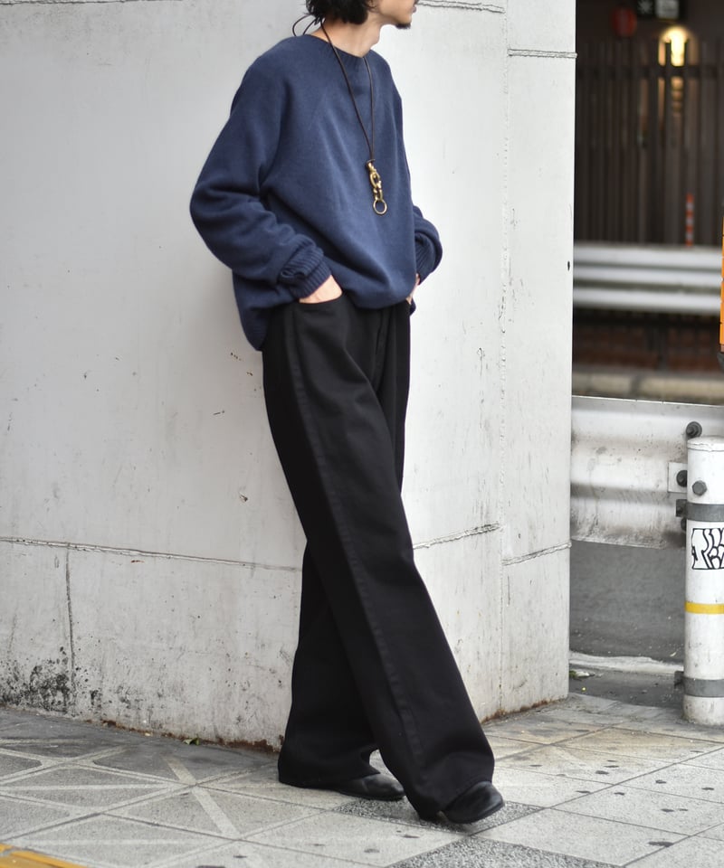 nakedgauge ブラック デニム ワイドパンツ nakedgauge ASHLEY JEANS ”BLACK”［ブラック］ - Maiden Voyage