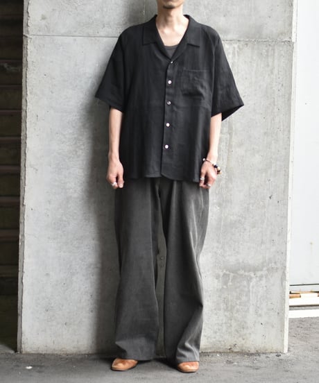 Gorsch the merry coachman European Linen Open Collar Raglan Short Sleeve Shirt