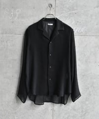 【LAST1】saby LAPEL SHIRTS - Bishu Japan Rayon Linen leno weave FAB -