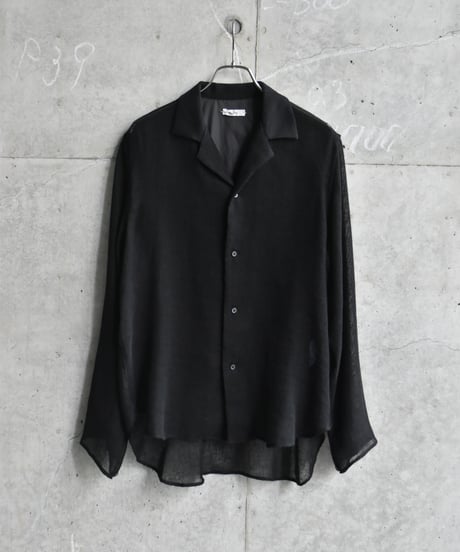 【LAST1】saby LAPEL SHIRTS - Bishu Japan Rayon Linen leno weave FAB -