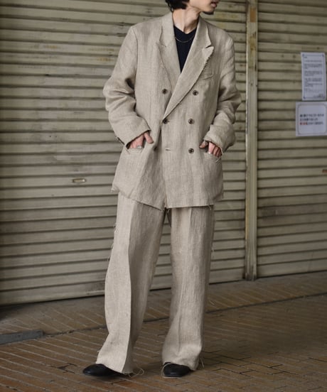 TUITACI HEAVY LINEN 2TUCK TROUSER