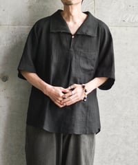 【LAST1】Gorsch the merry coachman European Linen Horizontal Open Raglan Short Sleeve Shirt