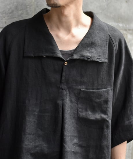 Gorsch the merry coachman European Linen Horizontal Open Raglan Short Sleeve Shirt