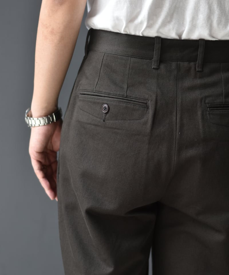 ULTERIOR WASHED VINTAGE TWILL TUCKED PANTS | 4