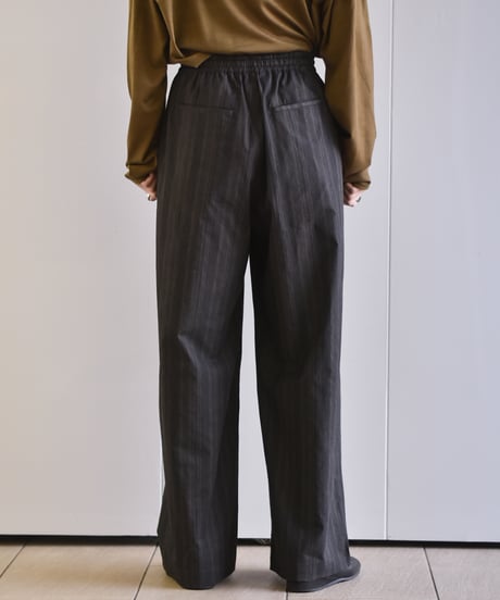 nakedgauge  MADRAS STRIPE WIDE EASY PANTS