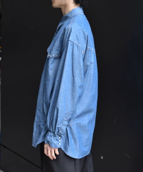 【LAST1】 NAM BELLOWS DUNGAREE SHIRT - GEL STUDS