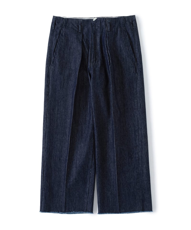 034060 saby TUCK BAGGY 1 S タック バギー デニム saby STRIPE DENIM TUCK BAGGY-one wash- | 45do｜U