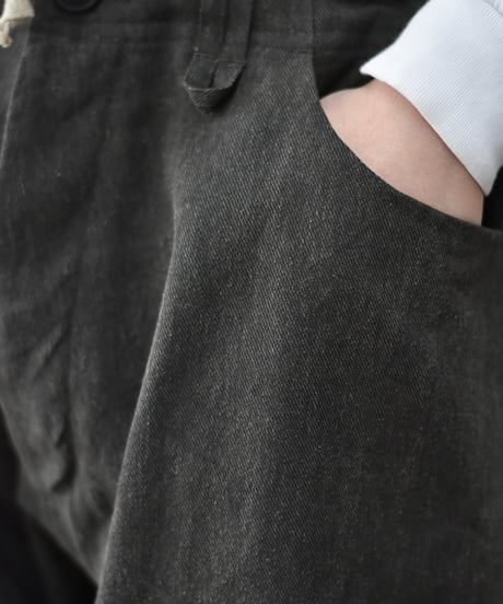 O project  DOUBLE KNEE TROUSERS/COTTON LINEN AGED DENIM