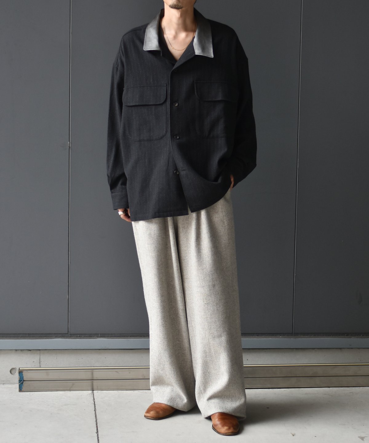 m’s braque tucked baggy pants m's braque / Tucked Baggy Pants (Herringbone) | twelve