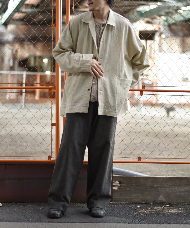 O project WIDE FIT SHIRT/WASHED PANAMA COTTON