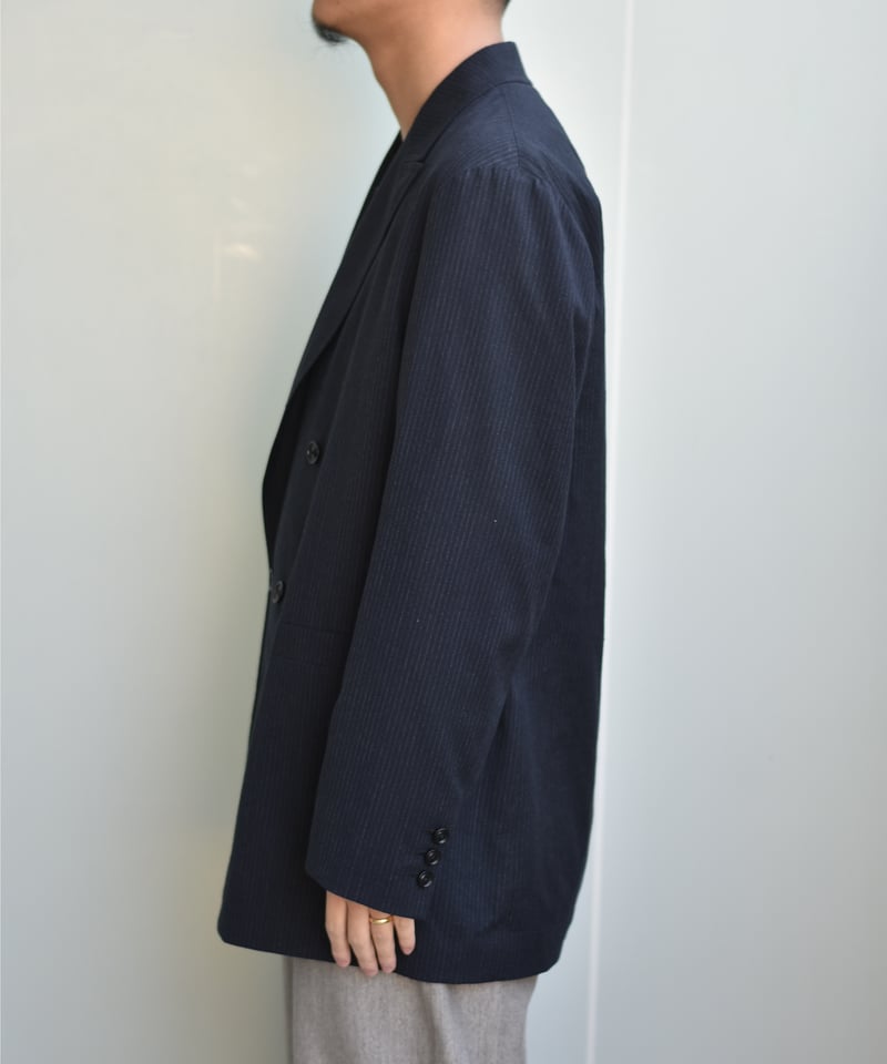 ジャケット・アウター ulterior WOOL SILK TWEED D/B JACKET NAVY ulterior WOOL SILK TWEED D/B JACKET NAVY（ULTERIOR SILK WOOL
