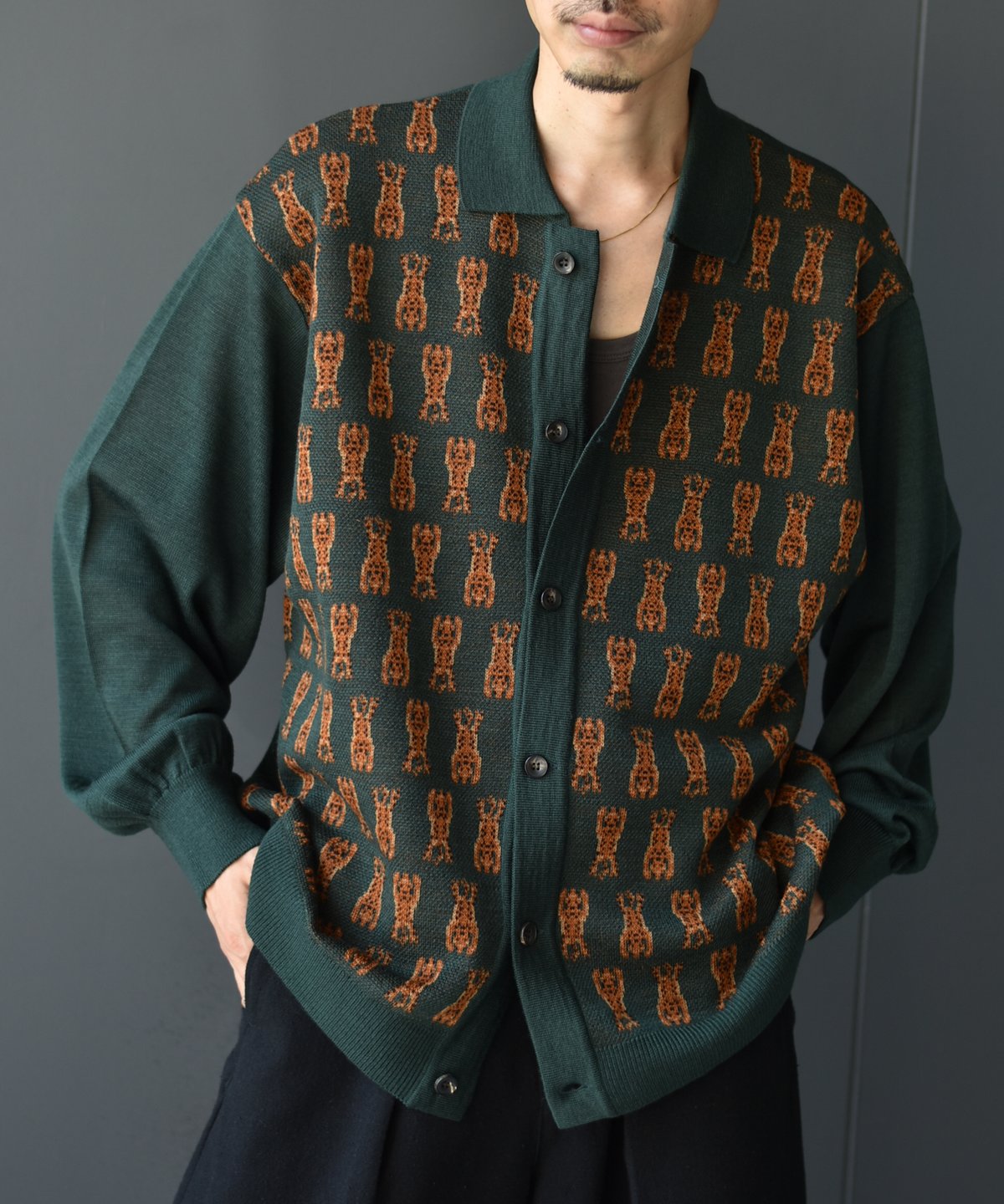 新品 NEZU YOHINTEN ジャカードシャツ NEZU YOHINTEN / ジャカード開襟プルオーバーシャツ | NEZU