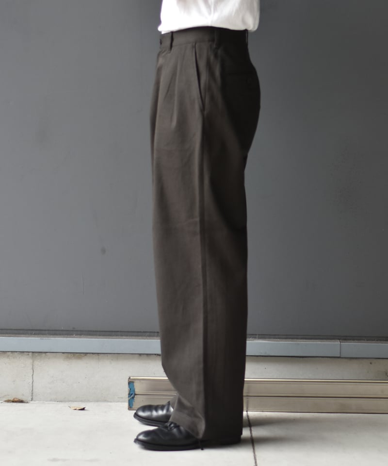 ULTERIOR WASHED VINTAGE TWILL TUCKED PANTS | 4