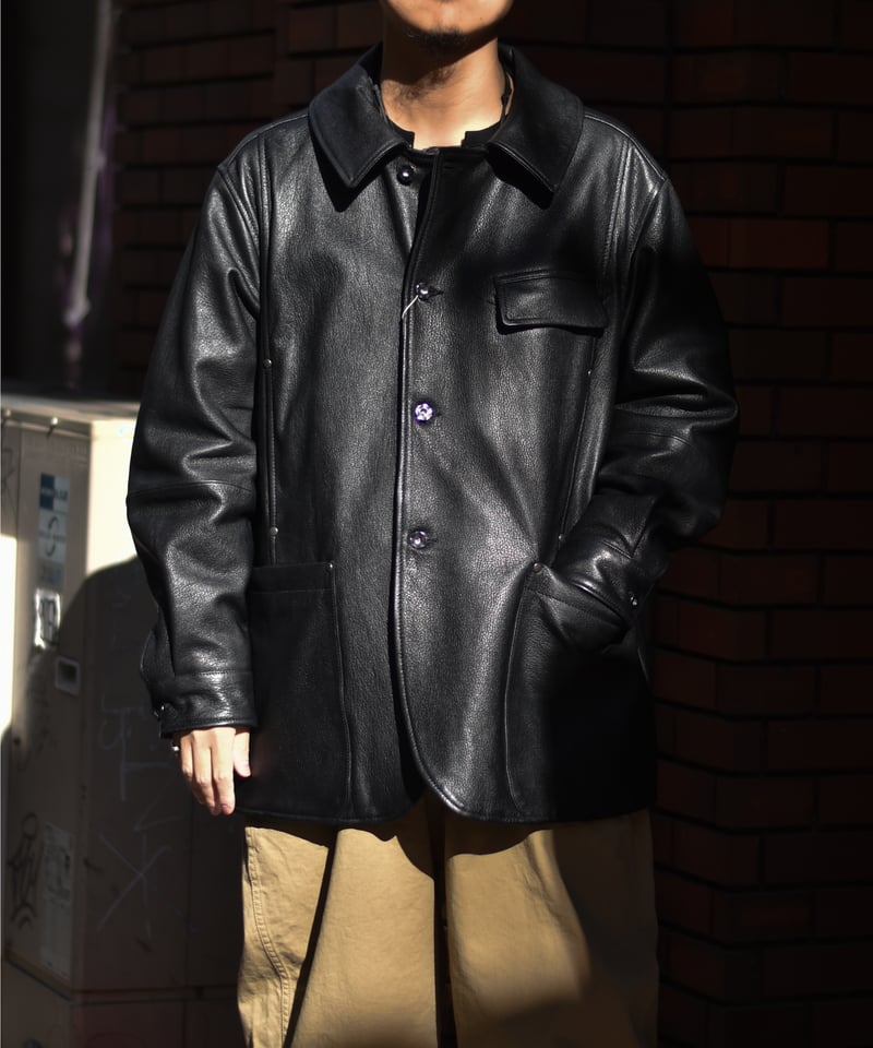 【エンニョ・カパサ期】コスチュームナショナル 黒 レザーコート 46 CCU WORK JACKET - GOAT SKIN | 45do｜ULTERIOR・ref