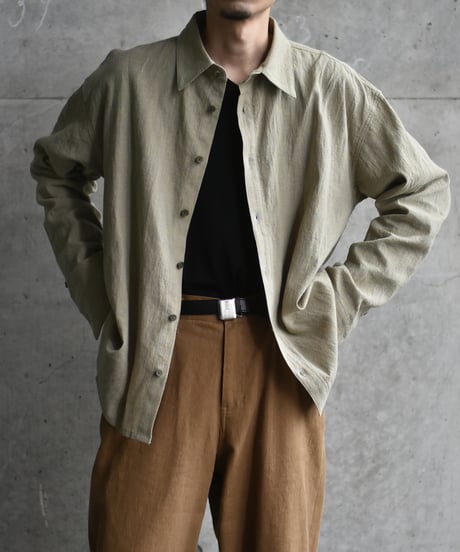 nakedgauge LINEN COTTON RANDOM COLOR HOUNDS TOOTH SHIRT LS