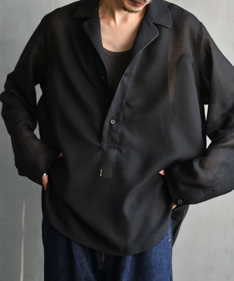 saby PULL OVER LAPEL SHIRTS - Bishu Japan Polyester Wool Viyella FAB-