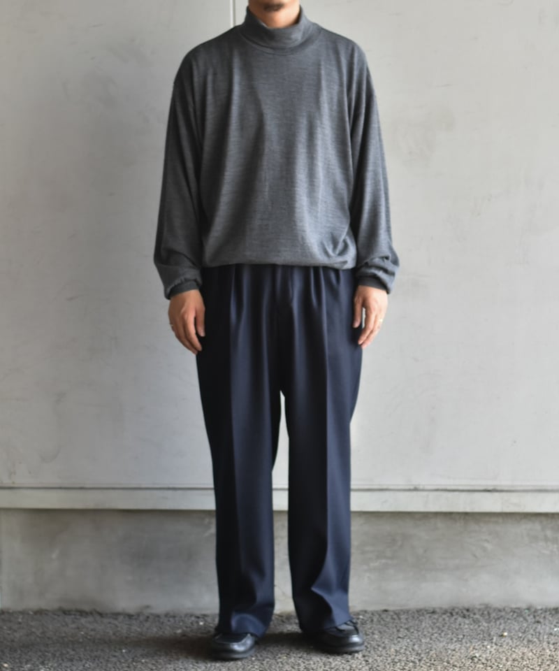 ULTERIOR SUPER FINE LIGHT MELTON TUCKED TROUSE