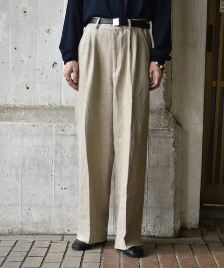 TUITACI HEAVY LINEN 2TUCK TROUSER