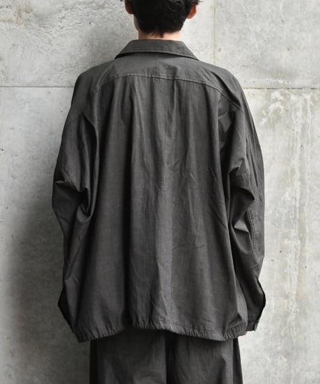O project SKIPPER SHIRT/SUMI DYED SLUB CLOTH