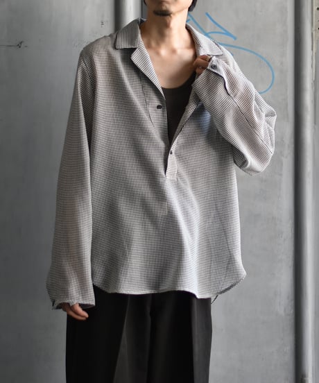saby PULL OVER LAPEL SHIRTS - Bishu Japan Polyester Wool Viyella FAB-