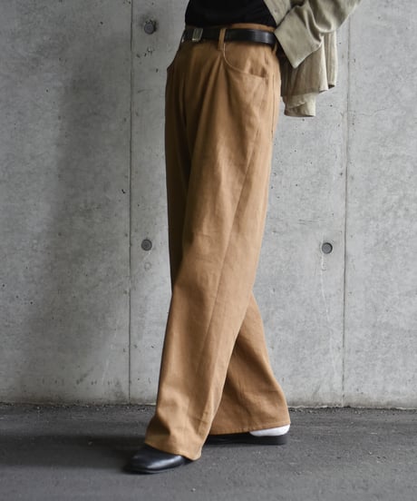 【LAST1】nakedgauge  COTTON×LINEN PIGMENT DYED ASHLEY PANTS