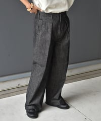 saby TUCK-BAGGY TYPE 2 - Stripe Denim One Wash -