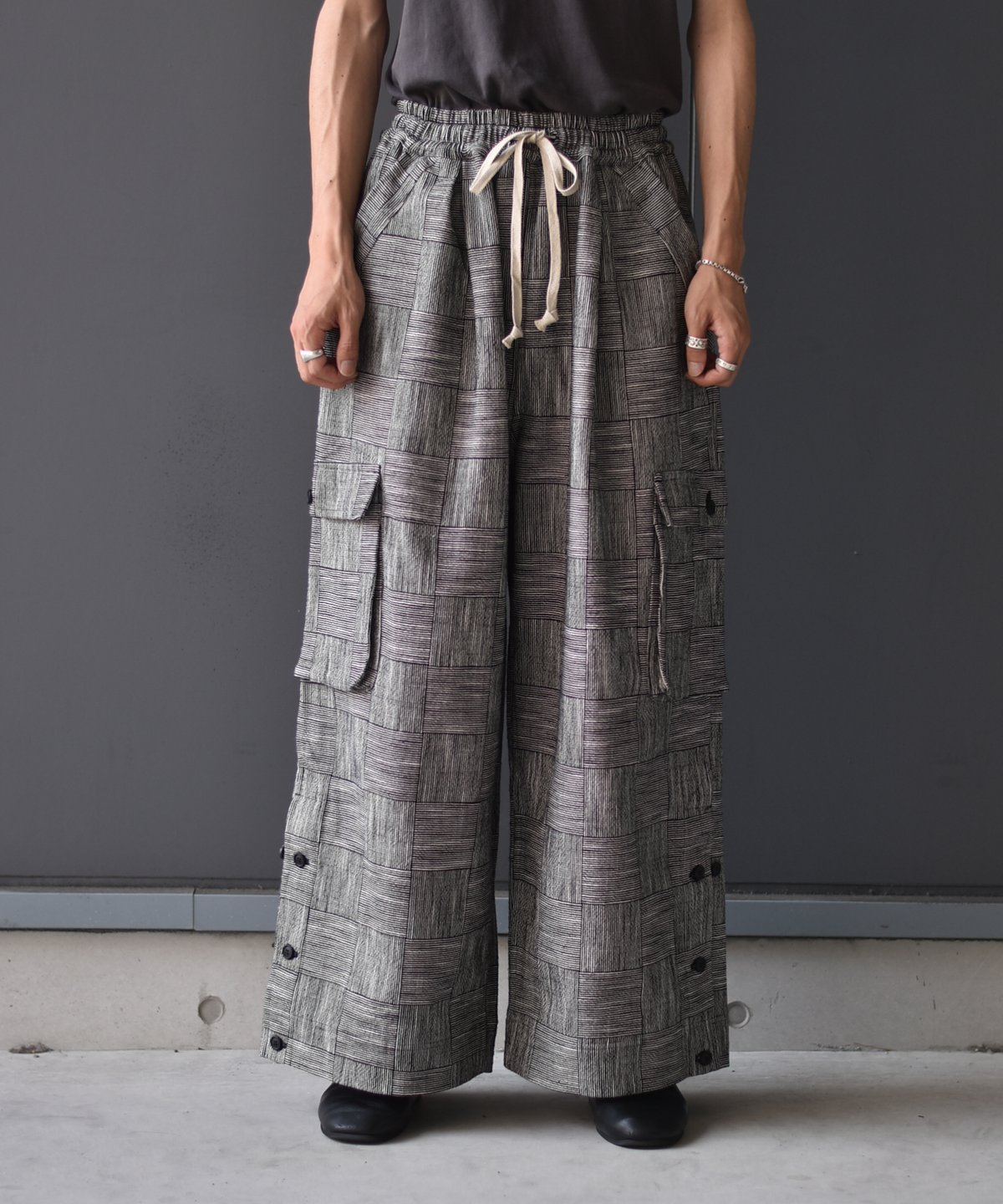 LAST1】O project EASY CARGO PANTS / BLOCK STRIP