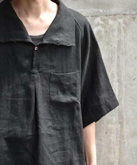 Gorsch the merry coachman European Linen Horizontal Open Raglan Short Sleeve Shirt