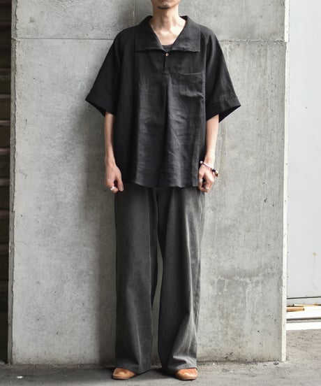 Gorsch the merry coachman European Linen Horizontal Open Raglan Short Sleeve Shirt