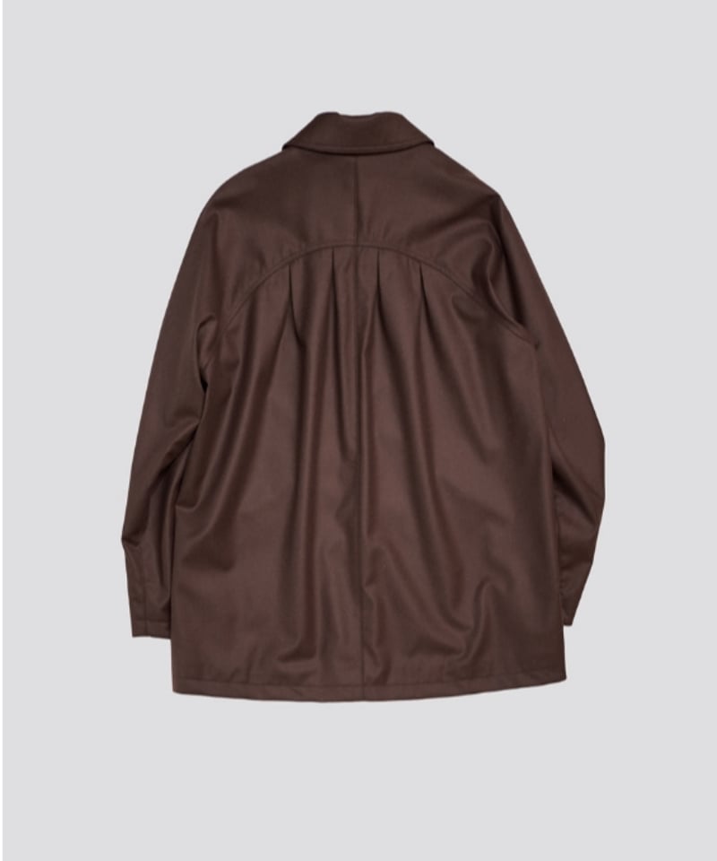 encoming BACK PLEATED BLOUSON DARK BROWN