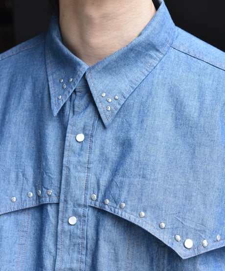 【LAST1】 NAM BELLOWS DUNGAREE SHIRT - GEL STUDS