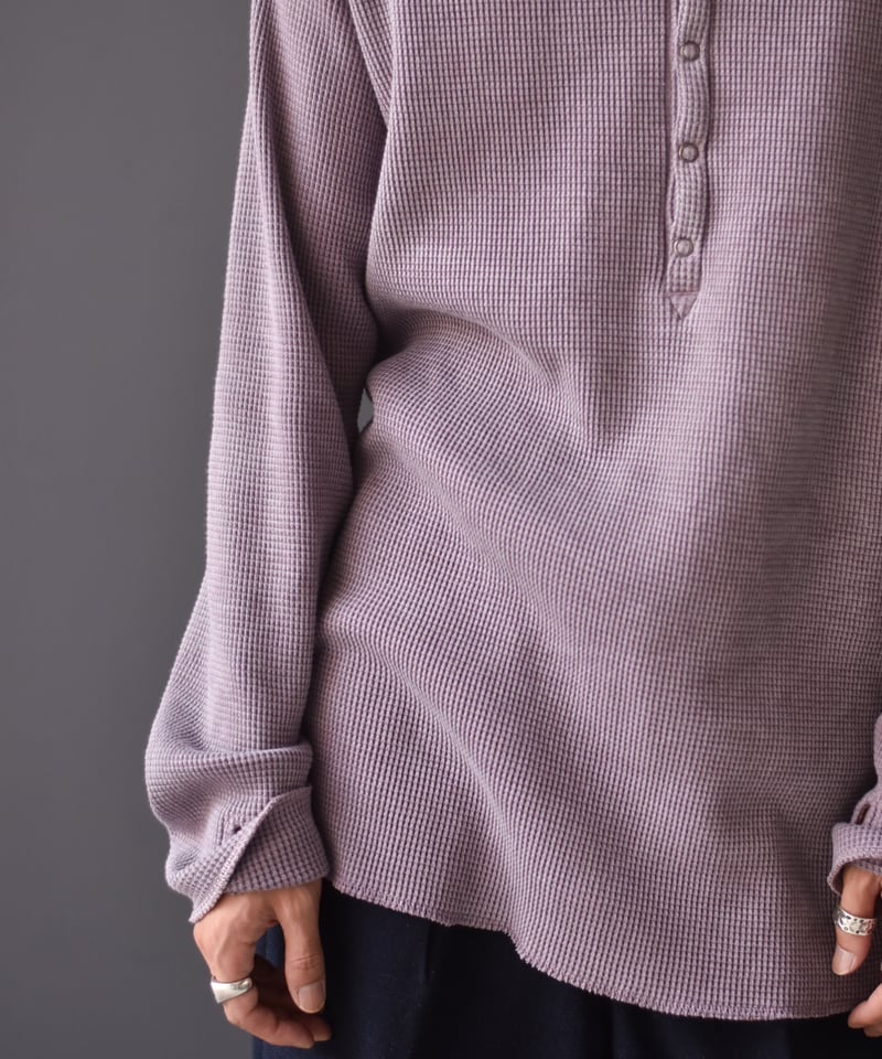 saby WAFFLE HENRY NECK SHIRTS - Pigment Stone