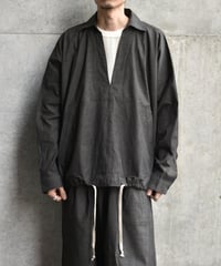 【LAST1】O project SKIPPER SHIRT/SUMI DYED SLUB CLOTH