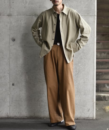 nakedgauge LINEN COTTON RANDOM COLOR HOUNDS TOOTH SHIRT LS