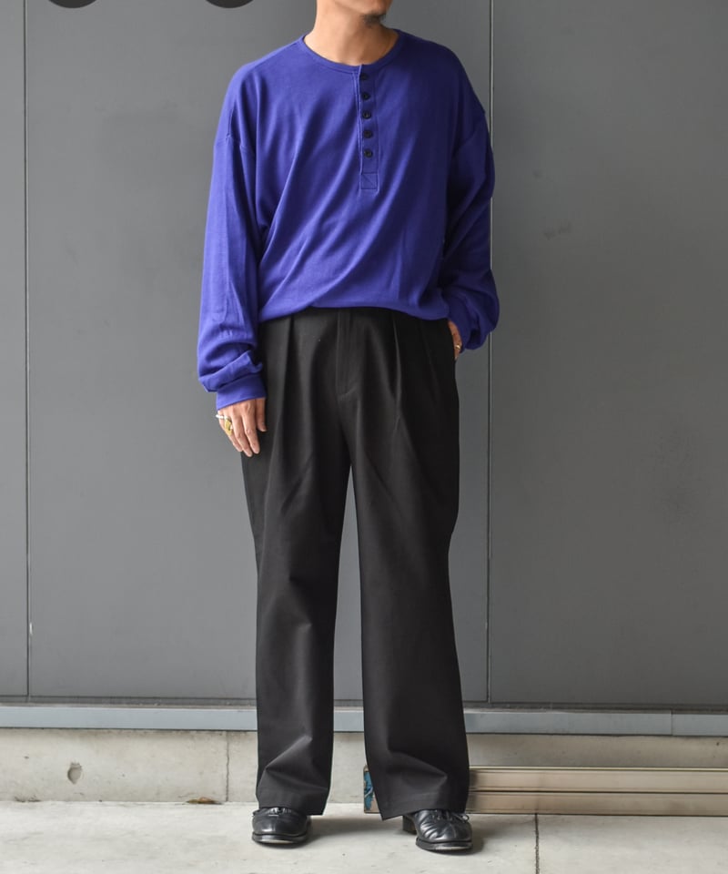 ULTERIOR C/CASH HONEYCOMB HENLEY-NECK TOP | 45