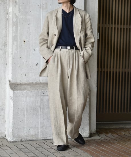 TUITACI HEAVY LINEN DOUBLE JACKET