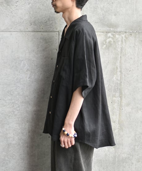 Gorsch the merry coachman European Linen Open Collar Raglan Short Sleeve Shirt