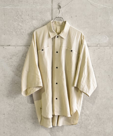 【LAST1】O project  OVERSIZED SHORT SLEEVE SHIRTS/FINE STRIP