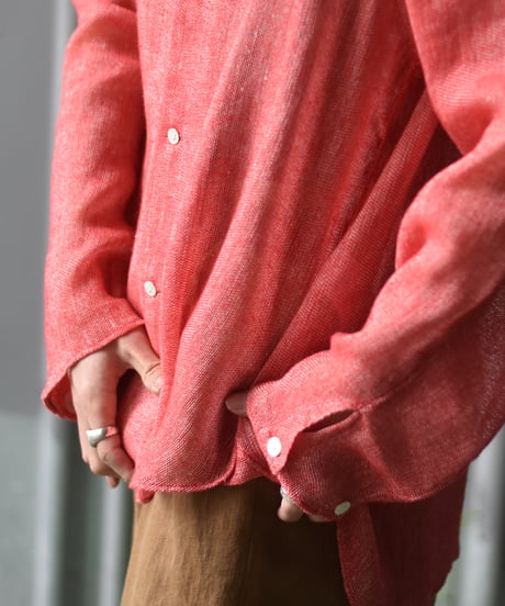 【LAST1】saby LAPEL SHIRTS - Bishu Japan Rayon Linen leno weave FAB -