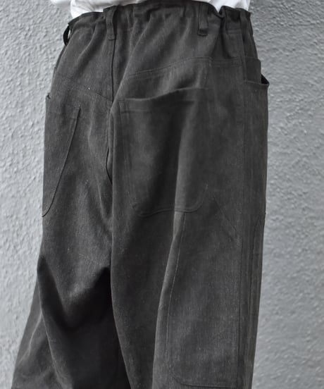 O project  DOUBLE KNEE TROUSERS/COTTON LINEN AGED DENIM
